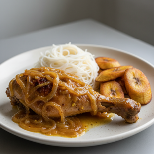 Yassa Dark Meat Chicken with Vermicelli and Plantains
