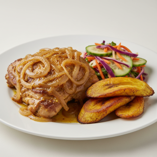 Yassa Dark Meat Chicken with Plantains and Senegalese Salad