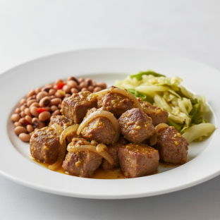 Yassa Lamb with Cabbage and Black-Eyed Peas