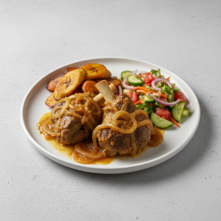 Yassa Lamb with Plantains and Senegalese Salad