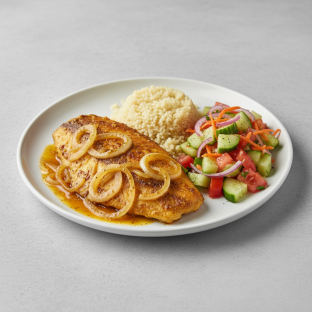 Yassa Tilapia with Couscous and Senegalese Salad