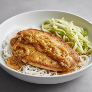 Yassa Tilapia with Vermicelli and Cabbage