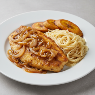 Yassa Tilapia with Vermicelli and Plantains