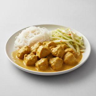 Curry Stew Chicken with Vermicelli and Cabbage