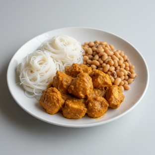 Curry Stew Chicken with Vermicelli and Black-Eyed Peas