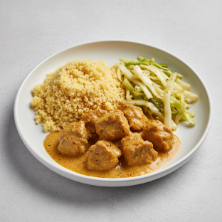 Curry Stew Lamb with Couscous and Cabbage
