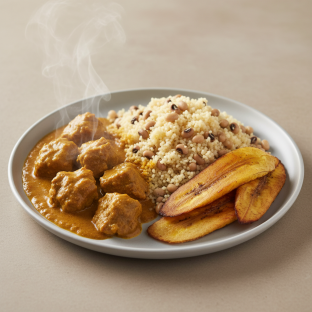 Curry Stew Lamb with Couscous and Black-Eyed Peas