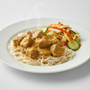 Curry Stew Lamb with Vermicelli and Senegalese Salad
