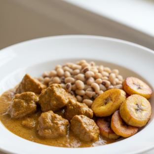 Curry Stew Lamb with Black-Eyed Peas and Plantains