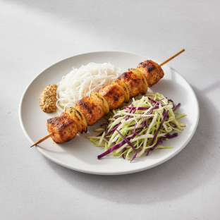Brochette Chicken with Vermicelli and Cabbage