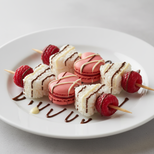 Heart Shaped Macaroon Skewers