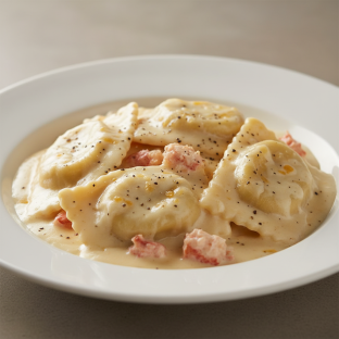 Lobster Ravioli with Alfredo Sauce