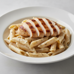 Gluten Free Penne with Alfredo Sauce and Grilled Chicken