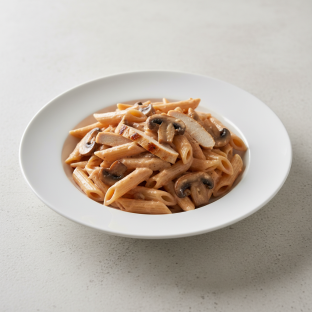 Gluten Free Penne with Vodka Sauce and Grilled Chicken + Mushrooms