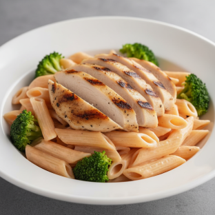 Gluten Free Penne with Vodka Sauce and Grilled Chicken + Broccoli