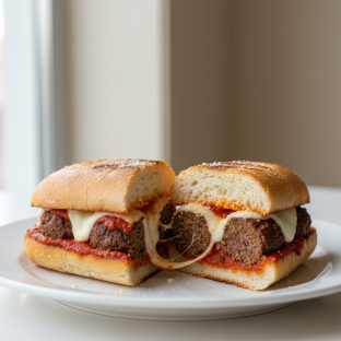 Polpette Panini with Mozzarella Cheese