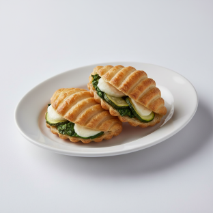 Sfogliatelle with Spinach Mozzarella and Zucchini