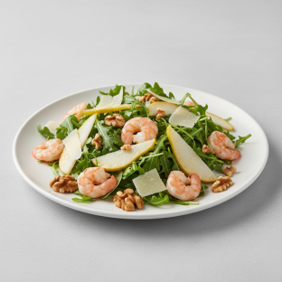 Pear and Parmigiano Salad with Shrimp