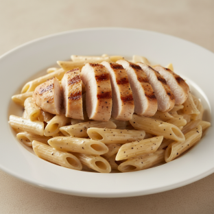 Penne with Alfredo Sauce and Grilled Chicken
