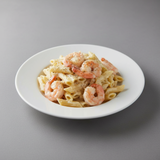 Penne with Alfredo Sauce and Shrimp
