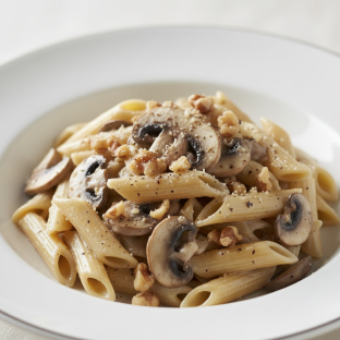 Penne with Gorgonzola Sauce and Mushrooms
