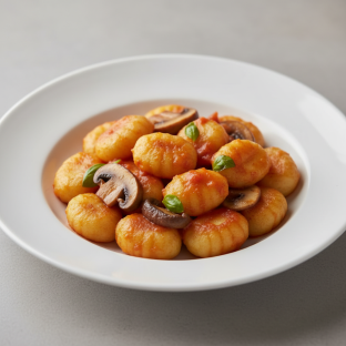 Gnocchi with Pomodoro Sauce and Mushrooms