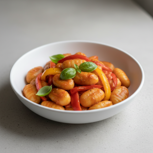 Gnocchi with Pomodoro Sauce and Roasted Peppers
