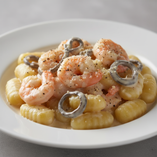 Gnocchi with Alfredo Sauce and Shrimp