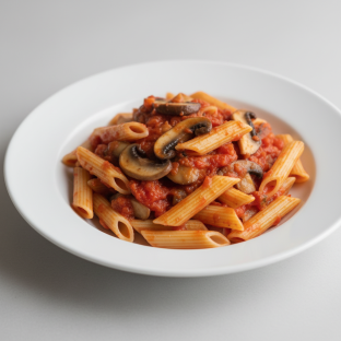 Gluten Free Penne with Pomodoro Sauce and Mushrooms