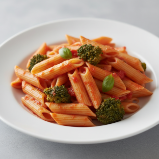 Gluten Free Penne with Pomodoro Sauce and Broccoli