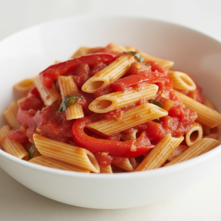 Gluten Free Penne with Pomodoro Sauce and Roasted Peppers