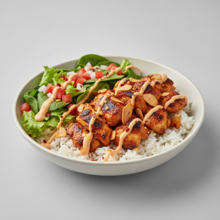 Hot Garlic Chicken Rice Bowl