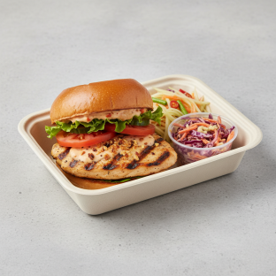 Char Chick Spicy Grilled Chicken Sandwich Box with Spicy Slaw