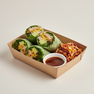 Shredded Lemongrass Chicken Wrap Box with Spicy Slaw