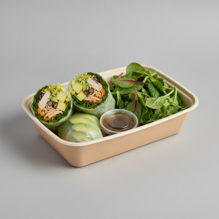 Shredded Lemongrass Chicken Wrap Box with Green Salad