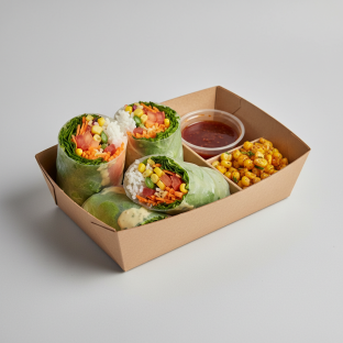 Char Chick Veggie Wrap Box with Zesty Corn off the Cob