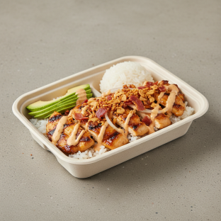 Lemongrass Grilled Chicken Bowl Box with Sticky Rice