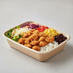 Crispy Shredded Chicken Bowl Box with Sticky Rice