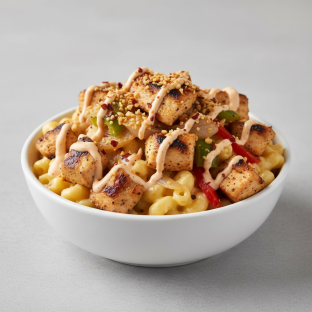 Philly Cheese Mac with Grilled Chicken