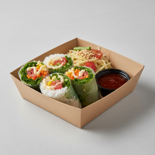 Char Chick Veggie Wrap Box with Papaya Salad