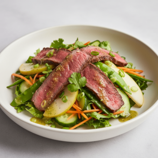 Nut-Free Wagyu Beef Salad with Ginger Lime Sauce (No Cashews)