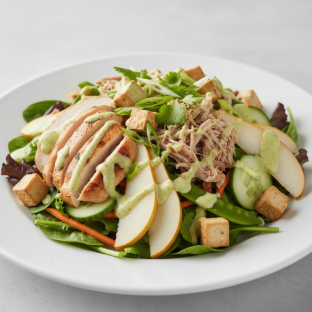 Nut-Free Protein Combo Salad with Ginger Lime Sauce (No Cashews)