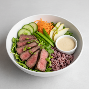 Nut-Free Wagyu Beef 50-50 Bowl with Ginger Lime Sauce (No Cashews)