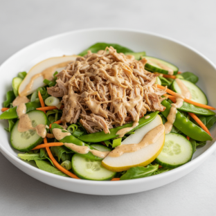 Nut-Free Pork Shoulder Salad with "Peanut" Sauce (No Cashews)