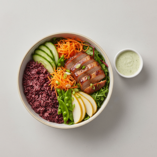 Nut-Free Pork Shoulder 50-50 Bowl with Ginger Lime Sauce (No Cashews)