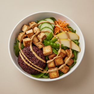 Nut-Free Protein Combo 50-50 Bowl with "Peanut" Sauce (No Cashews)