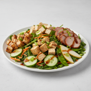 Nut-Free Protein Combo Salad with Tamarind Sauce (No Cashews)