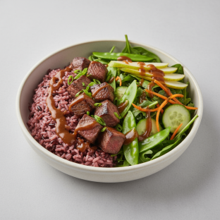 Nut-Free Wagyu Beef 50-50 Bowl with Tamarind Sauce (No Cashews)