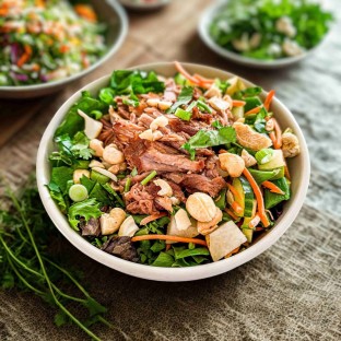 Pork Shoulder Salad with "Peanut" Sauce