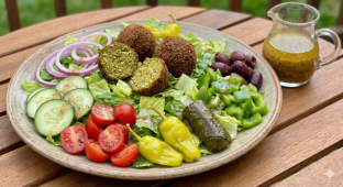 Greek Salad with Falafel